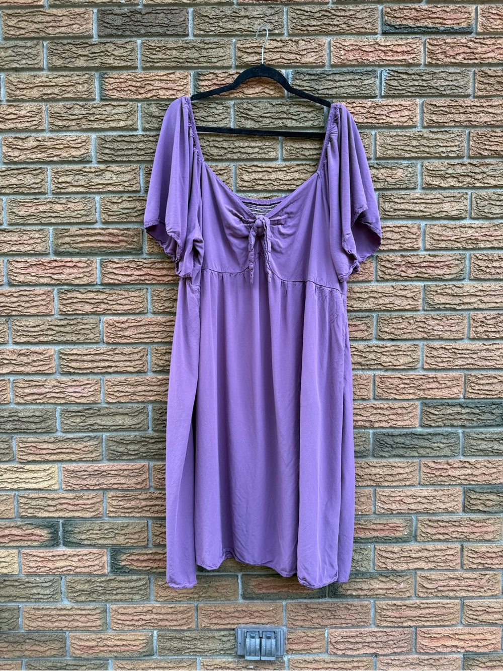 Tie-Front Women's Short Sleeve Dress
